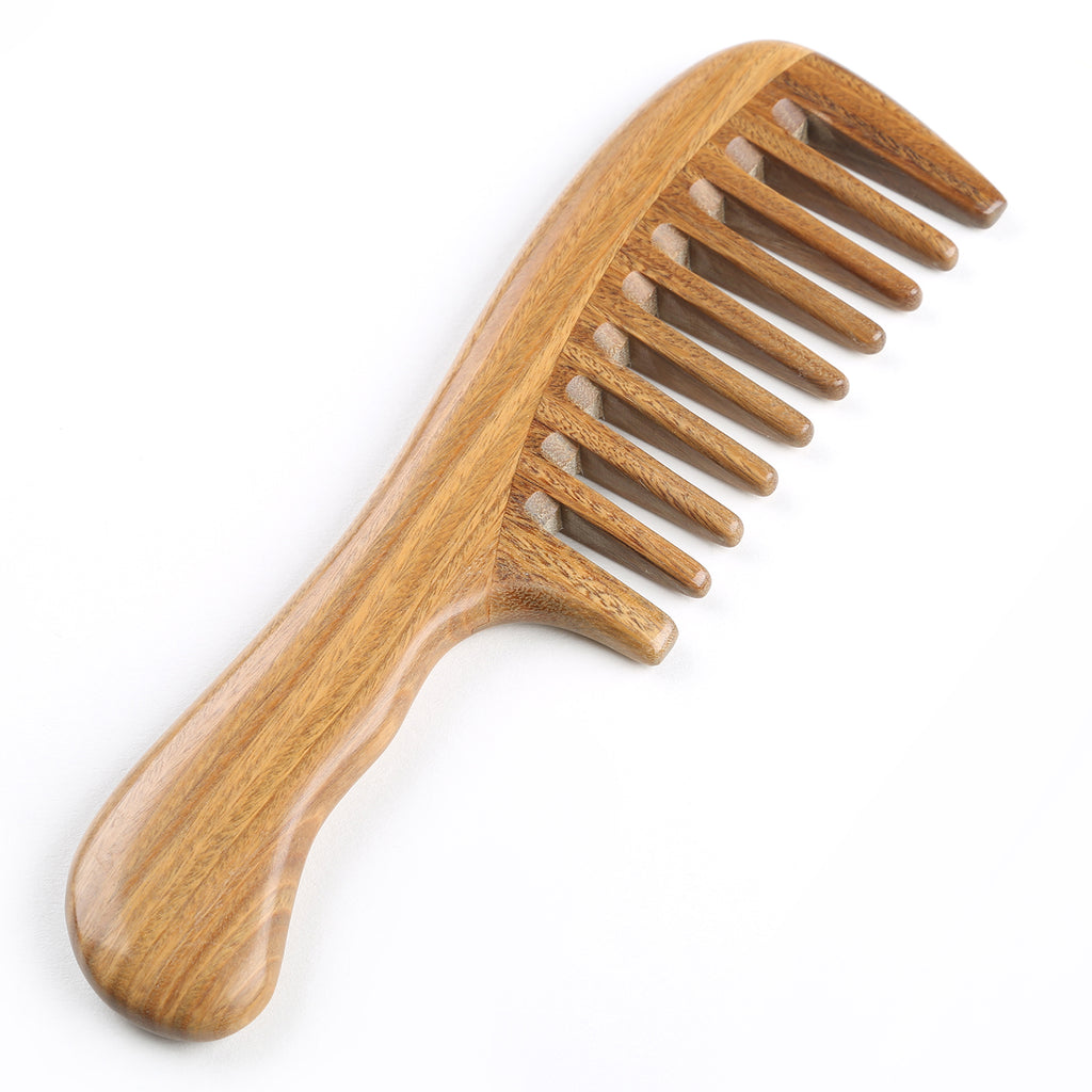 Breezelike Hair Comb for Detangling - Wide Tooth Wood Comb for Curly Hair -  No Static Natural Wooden Sandalwood Comb for Women, Men – Breezelike®