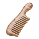 Breezelike Mini No Static Sandalwood Round Handle Wide Tooth Comb for Detangling