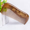 Breezelike No Static Sandalwood Fine Tooth Comb with Golden Painted Flower