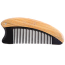 Breezelike No Static Horse Shaped Black Buffalo Horn with Green Sandalwood Pocke Comb