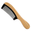 Breezelike No Static Black Buffalo Horn Comb with Sandalwood Handle