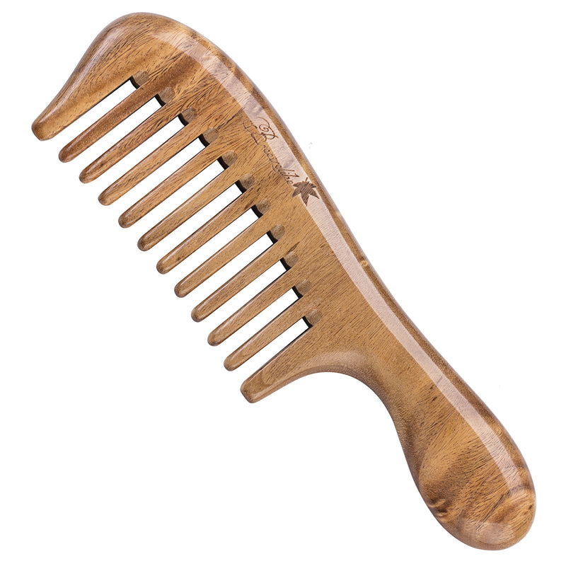 Breezelike Mini Wide Tooth Hair Comb - Natural Wood Comb for Curly Hair ...