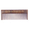 Breezelike No Static Handleless Rectangular Green Sandalwood Pocket Comb with Painted Golden Flowers