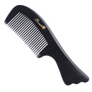 Breezelike No Static Fish Tail Handle Black Buffalo Horn Comb