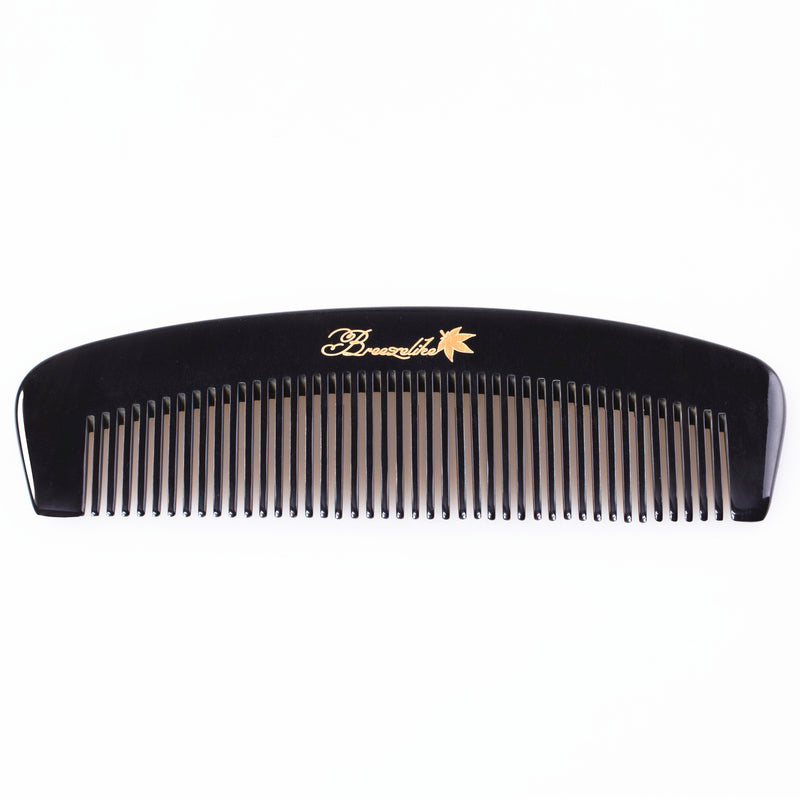 Breezelike No Static Black Buffalo Horn Fine Tooth Comb