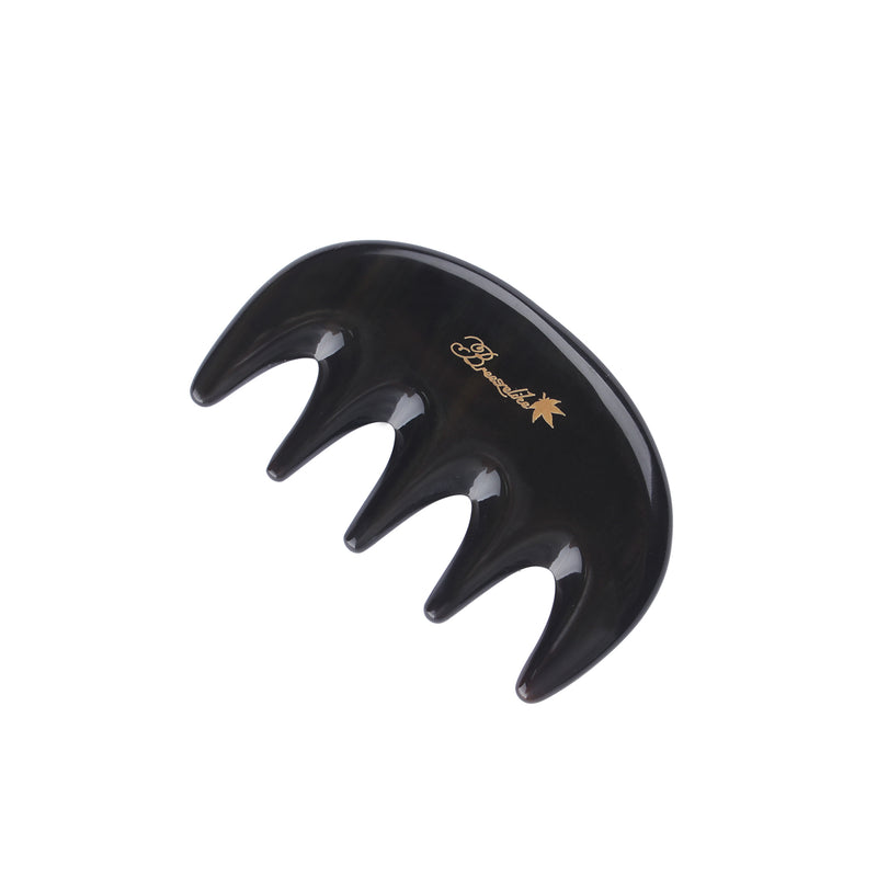 Breezelike No Static Black Buffalo Horn Massage Pocket Comb