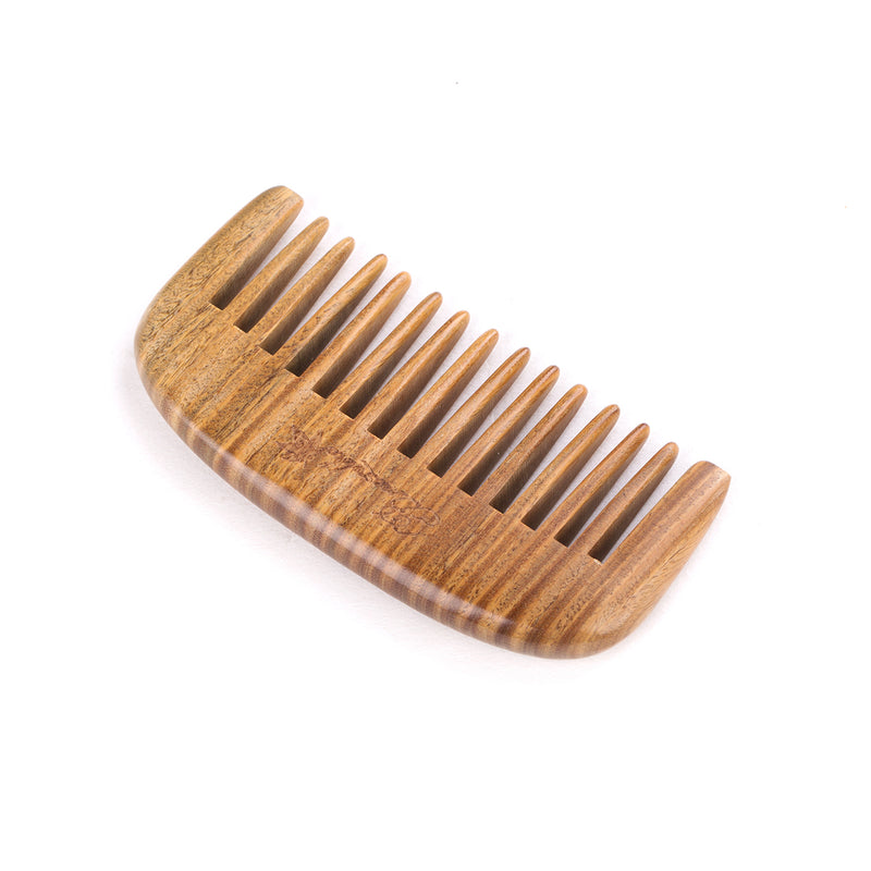 Breezelike No Static Mini Size Sandalwood Pocket Wide Tooth Comb