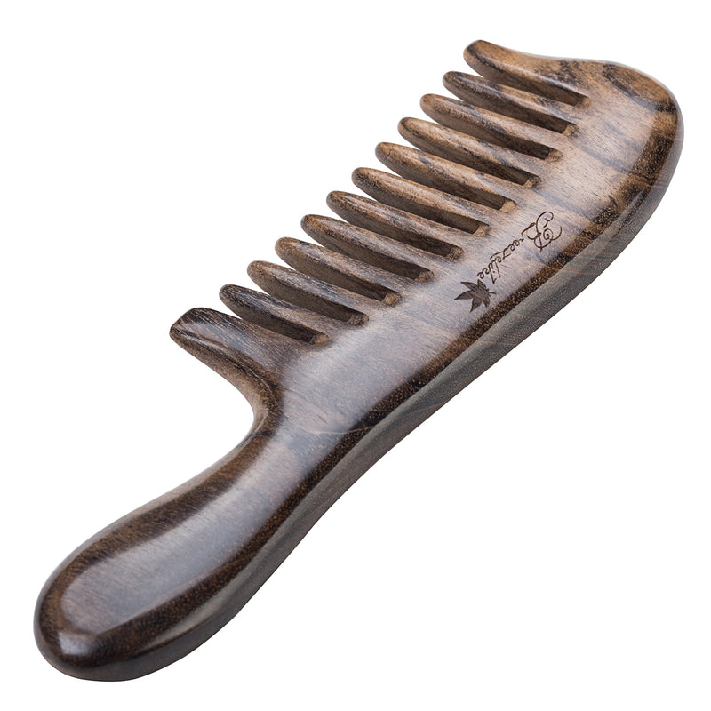Breezelike Mini No Static Chacate Preto Wide Tooth Hair Comb for Detangling