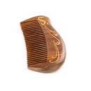 Breezelike No Static Sandalwood Pocket Fine Tooth Comb with Golden Peacock Painting