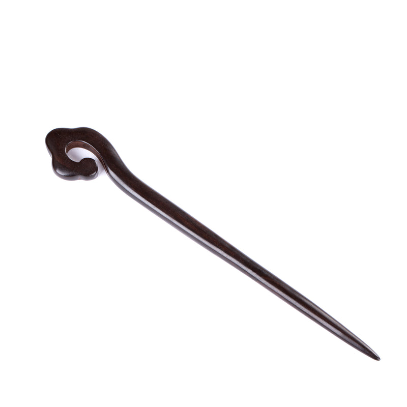 Breezelike Handmade Carved Ebony Hairpin: Auspicious Clouds