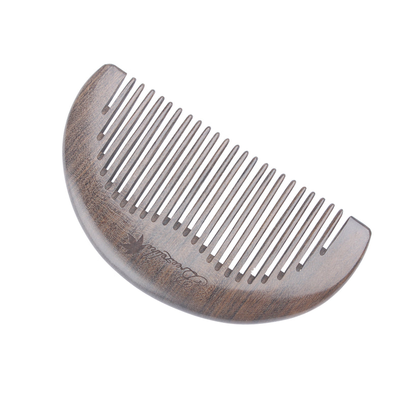 Breezelike No Static Small Half Round Chacate Preto Wood Pocket Comb