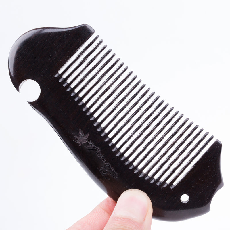 Fish Shape Comb Breezelike No Static Fish Shaped Ebony Wood (Black Sandalwood) Fine ...