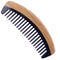 Breezelike No Static Handleless Black Buffalo Horn with Green Sandalwood Wide Tooth Comb