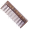 Breezelike No Static Handleless Rectangular Green Sandalwood Pocket Comb with Painted Golden Flowers