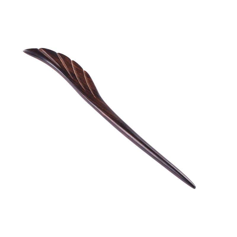 Breezelike Handmade Carved Ebony Hairpin: Spread the Wings