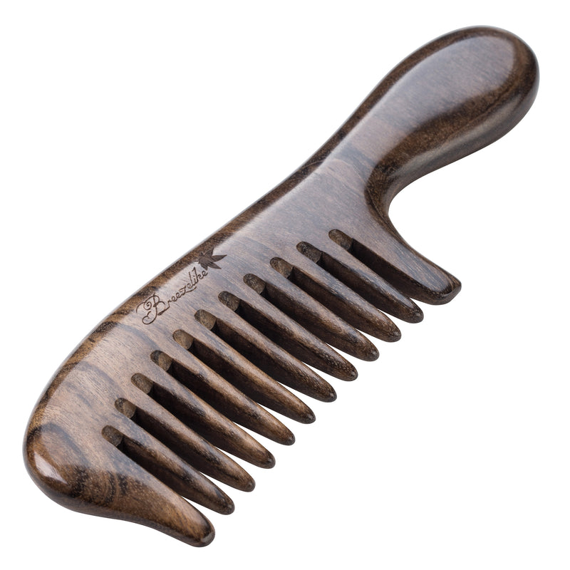 Breezelike Mini No Static Chacate Preto Wide Tooth Hair Comb for Detangling