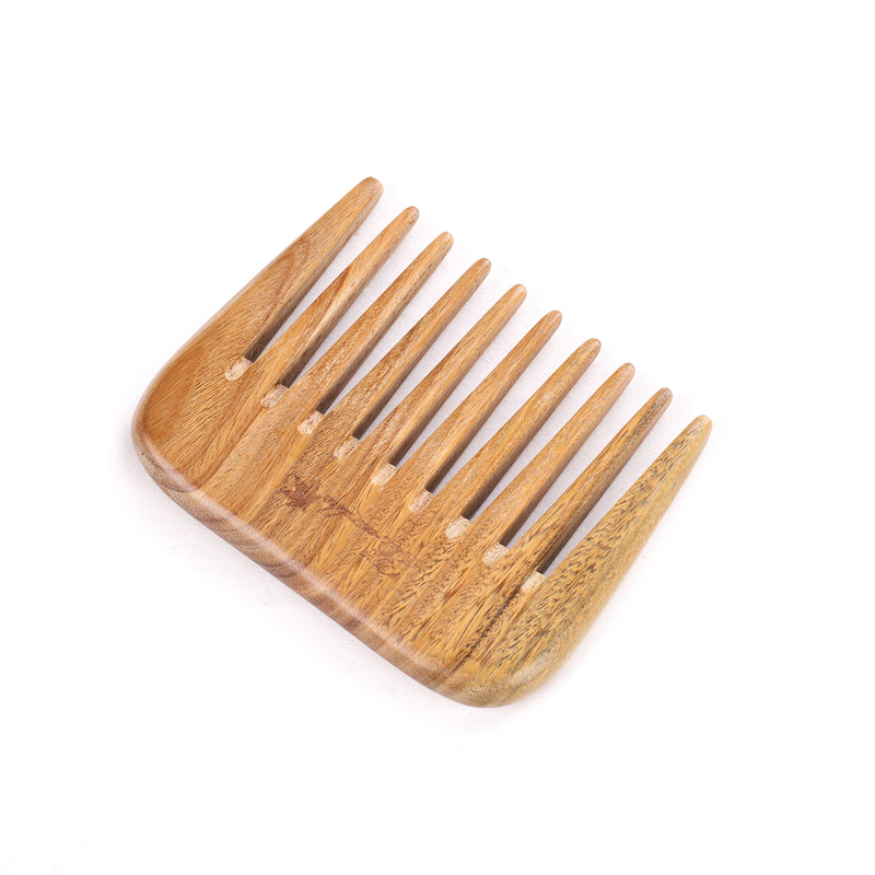 Breezelike No Static Rectangle Shaped Sandalwood Big Size Pocket Wide Tooth Comb