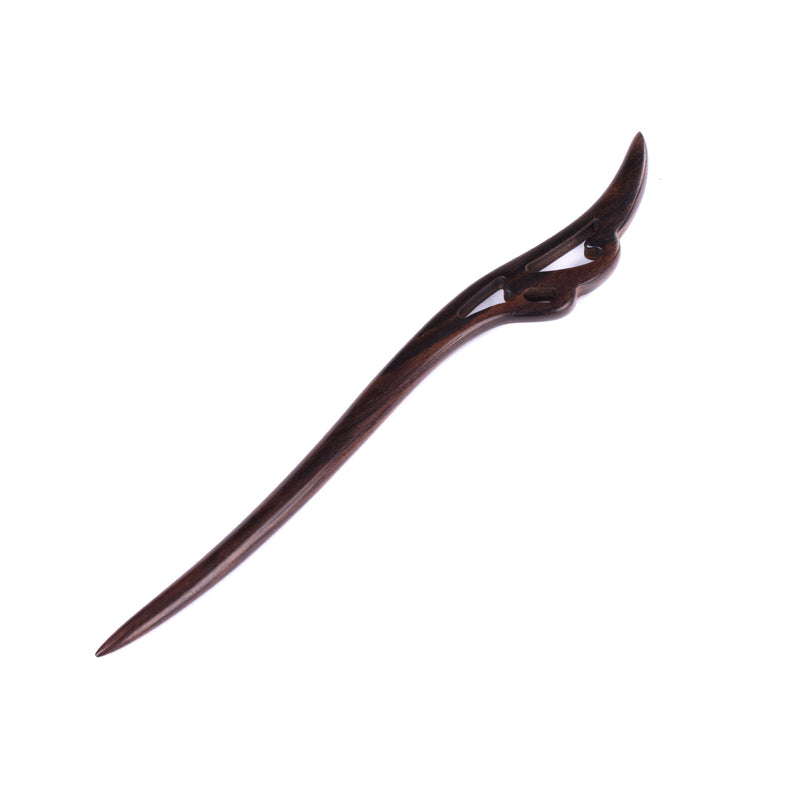 Breezelike Handmade Carved Ebony Hairpin: Flying Swallow