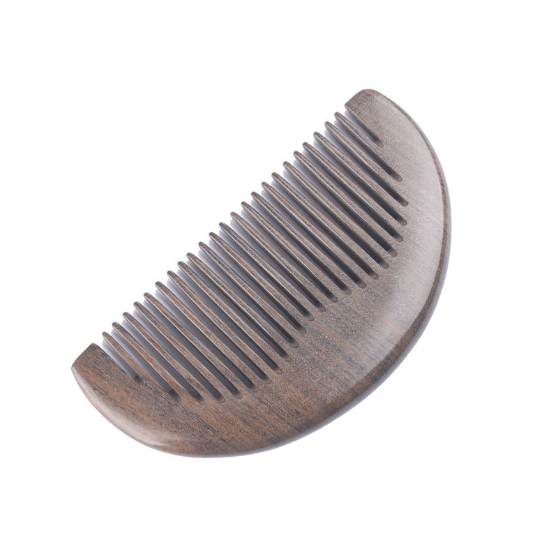 Breezelike No Static Small Half Round Chacate Preto Wood Pocket Comb