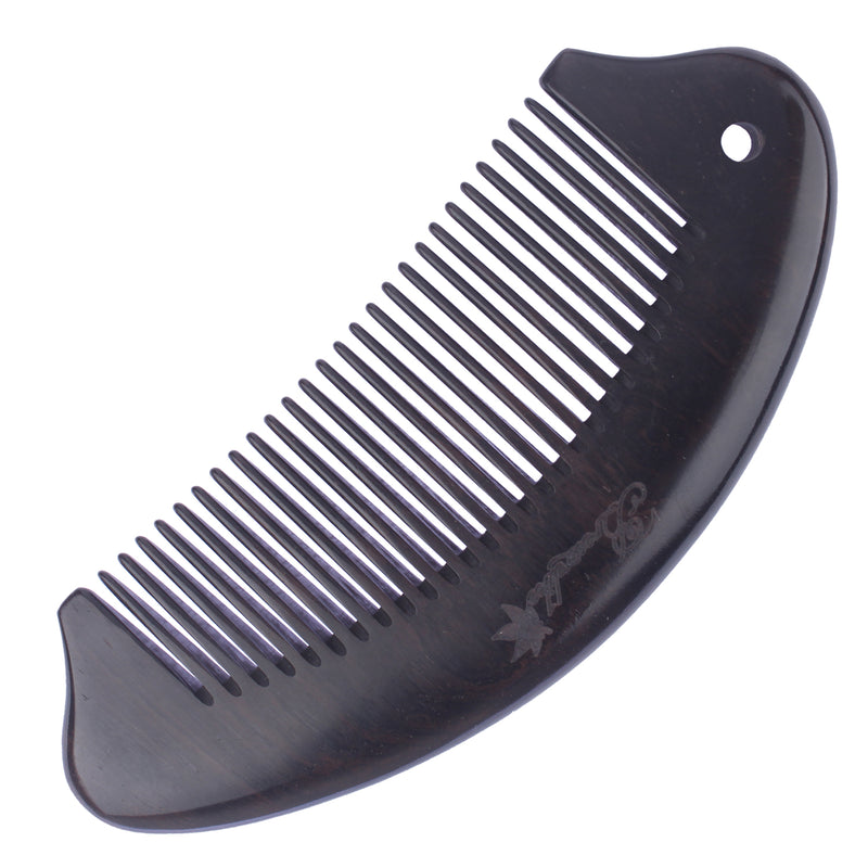 Breezelike No Static Curving Ebony Wood Fine Tooth Pocket Comb