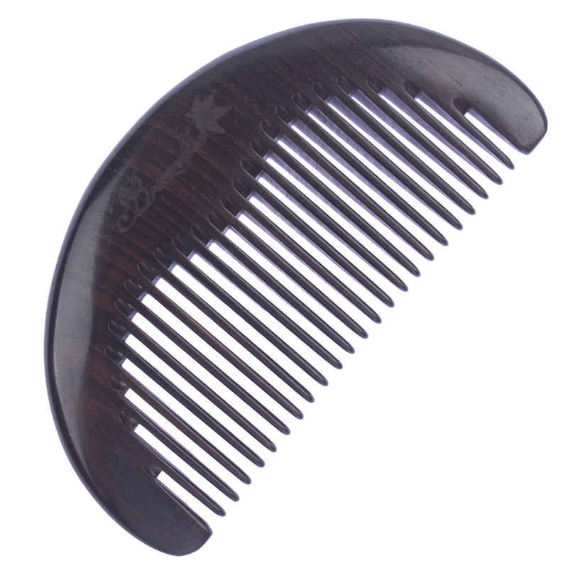 Breezelike No Static Small Half Round Ebony Wood Pocket Comb