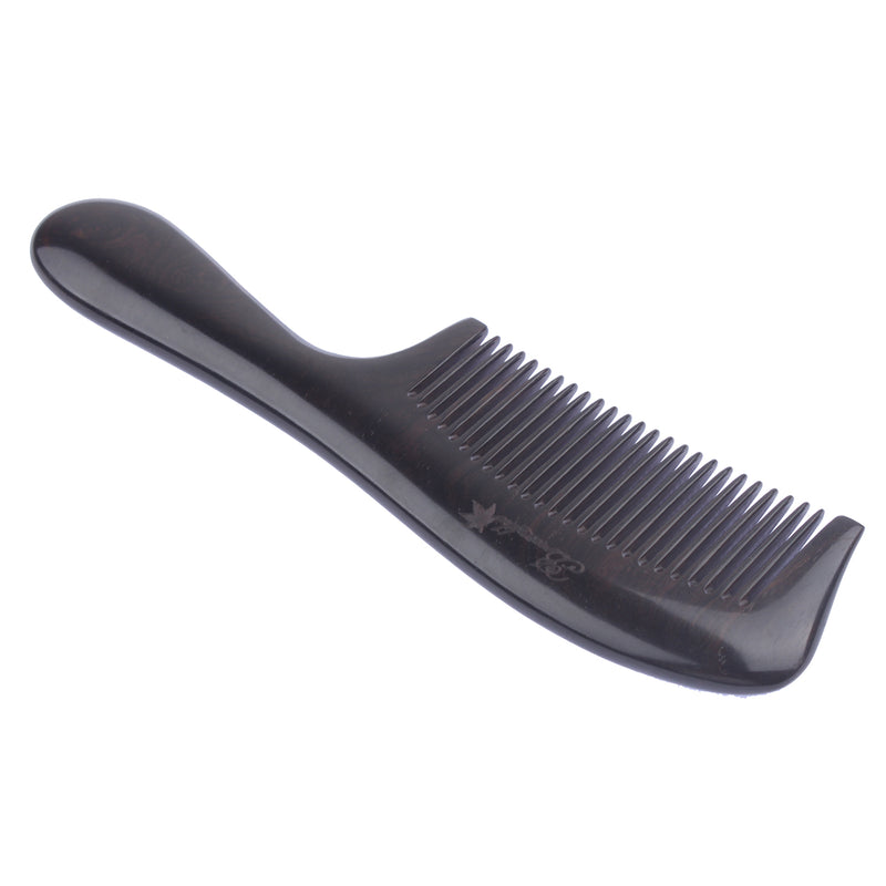 Breezelike No Static Ebony Wood Comb with Round Handle