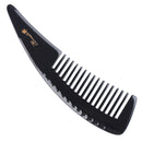 Breezelike No Static Big Size Natural Shaped Black Buffalo Horn Wide Tooth Comb