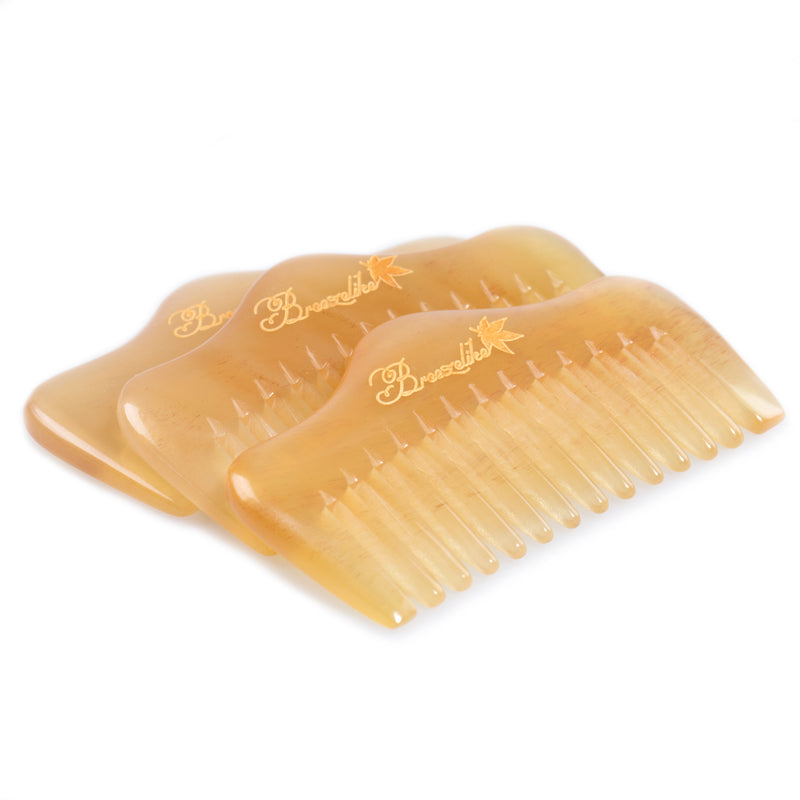 Breezelike No Static Mini Hill Shaped Sheep Horn Pocket Wide Tooth Comb