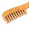 Breezelike No Static One Piece Wavy Handle Sandalwood Wide Tooth Comb