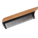 Breezelike No Static Black Buffalo Horn Comb Rat Tail Comb with Sandalwood Handle