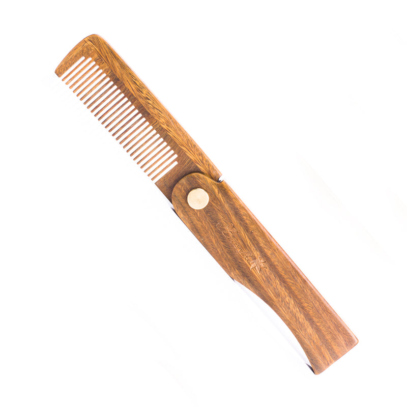 OG Logo Solid Wood Folding Beard Comb-Keep your beard looking great al