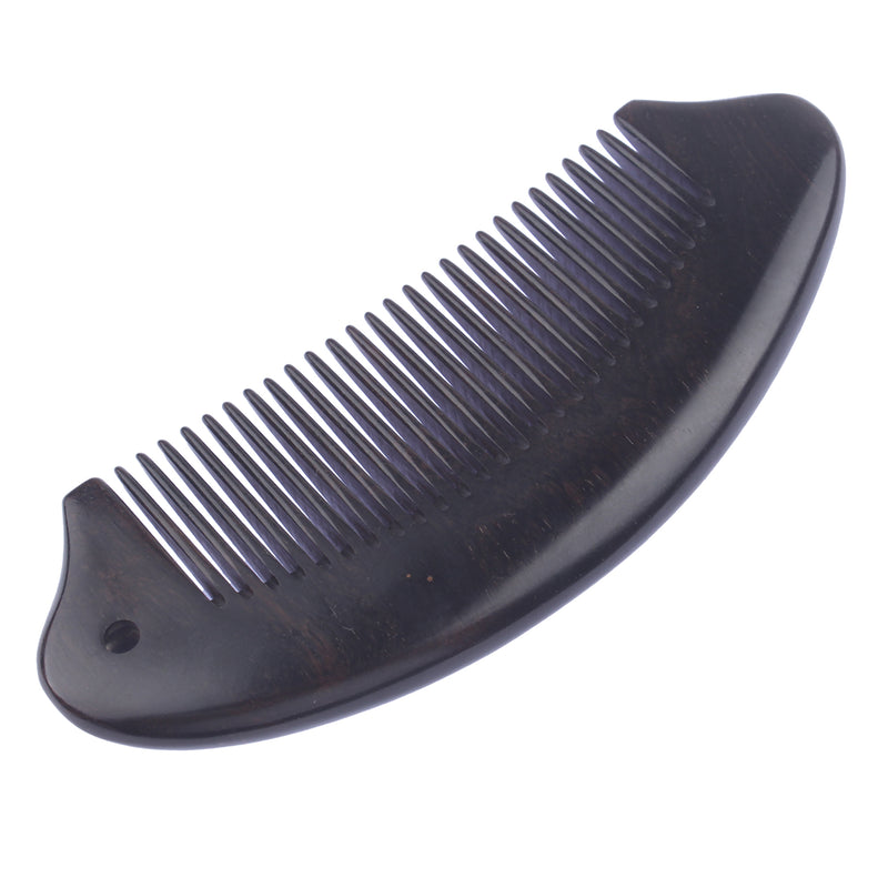 Breezelike No Static Curving Ebony Wood Fine Tooth Pocket Comb