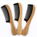 Breezelike No Static Black Buffalo Horn Comb with Sandalwood Handle