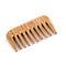 Breezelike No Static Rectangle Shaped Sandalwood Big Size Pocket Wide Tooth Comb