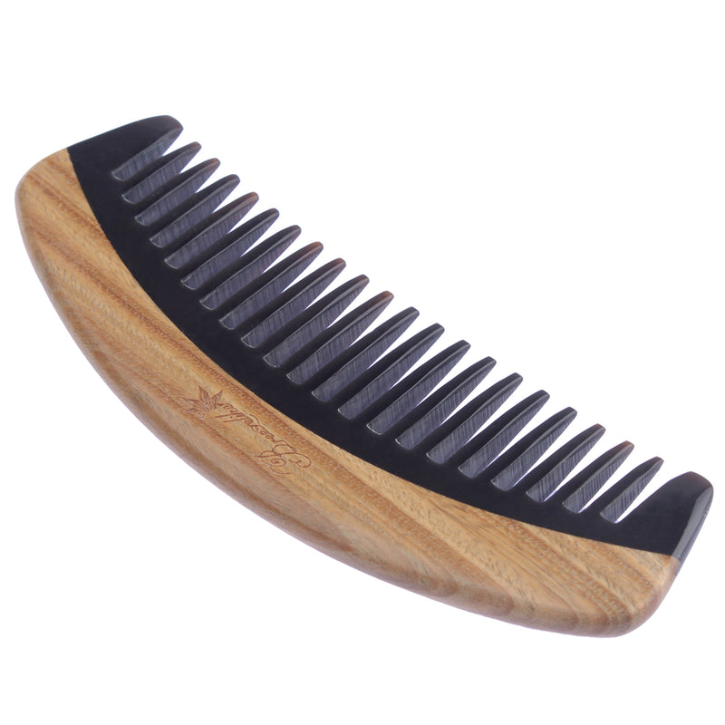 Breezelike Sandalwood Hair Comb - No Static Handmade Wide Tooth Comb -  Natural Wooden Detangling Comb with Gift Box