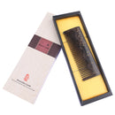 Breezelike No Static Rectangular Chacate Preto Wood Comb with Painted Golden Leaves