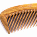 Breezelike No Static Wavy Handle Green Sandalwood Fine Tooth Comb